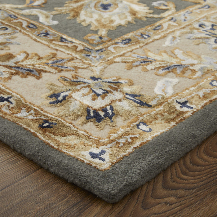 5' X 8' Floral Hand Tufted Area Rug - Taupe
