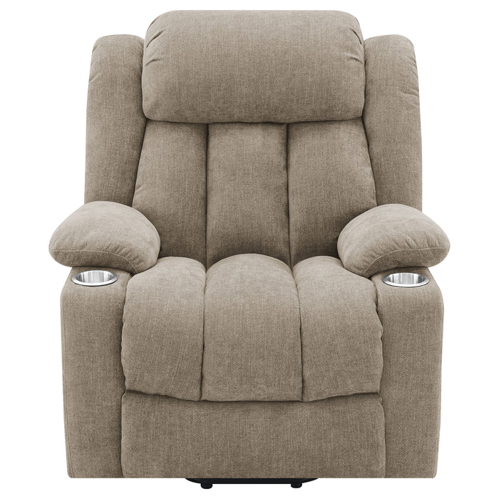 Houston Upholstered Power Lift Recliner Camel