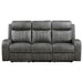 Raelynn Upholstered Track Arm Motion Sofa in grey by CoasterEveryday