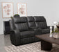 Raelynn grey upholstered track arm motion loveseat by CoasterEveryday