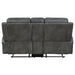 CoasterEveryday Raelynn upholstered track arm motion loveseat in grey fabric