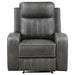 Raelynn Upholstered Track Arm Recliner in grey by CoasterEveryday