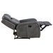 CoasterEveryday Raelynn upholstered track arm recliner in grey fabric furniture chair