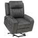 CoasterEveryday Raelynn grey upholstered power lift recliner chair with padded arms and backrest