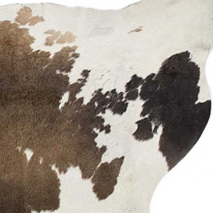 72" x 84" Cowhide - Rug - Taupe And White