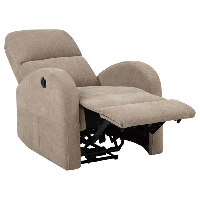 Grant Fabric Upholstered Power Recliner Chair Camel