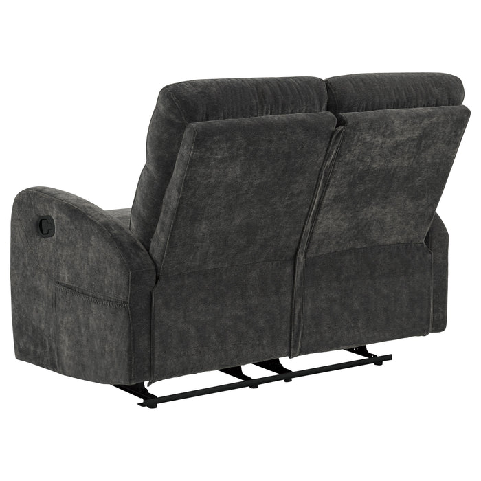 Hamilton 2-piece Chenille Manual Reclining Sofa Set Charcoal Grey