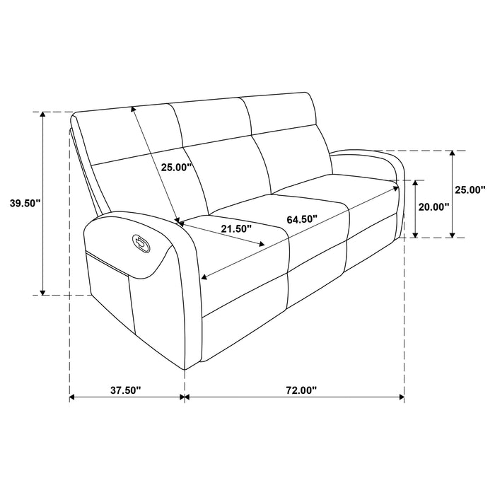 Hamilton 2-piece Chenille Manual Reclining Sofa Set Charcoal Grey