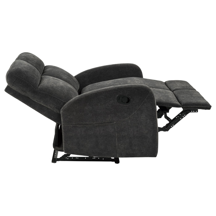 Hamilton Chenille Manual Reclining Loveseat Charcoal Grey
