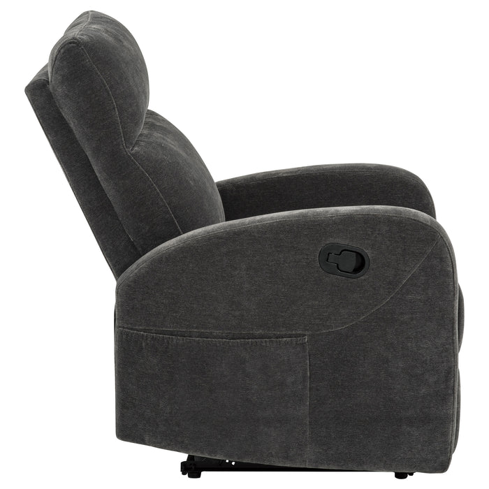 Hamilton Chenille Manual Recliner Charcoal Grey