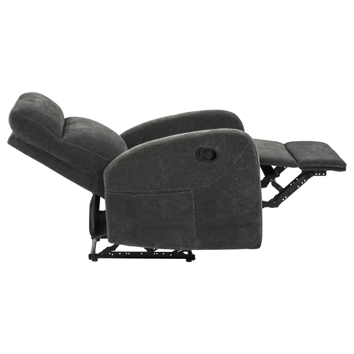 Hamilton Chenille Upholstered Manual Recliner Charcoal Grey