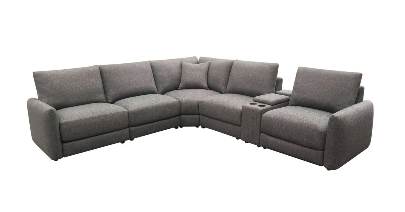 Valle Upholstered Modular Sectional Console with Charging Mocha