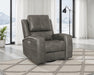Brickston Triple Power Swivel Glider Recliner in charcoal by CoasterEveryday