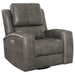 Brickston triple power swivel glider recliner in charcoal by CoasterEveryday