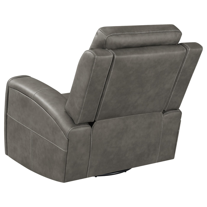 Charcoal Brickston Triple Power Swivel Glider Recliner by CoasterEveryday