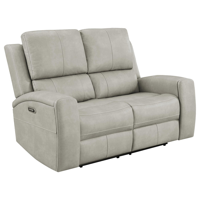 Brickston Triple Power Reclining Loveseat Mushroom