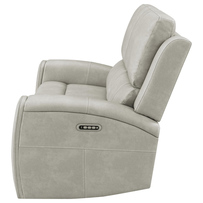 Brickston Triple Power Reclining Loveseat Mushroom