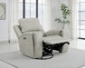 CoasterEveryday Brickston triple power swivel glider recliner in mushroom upholstery