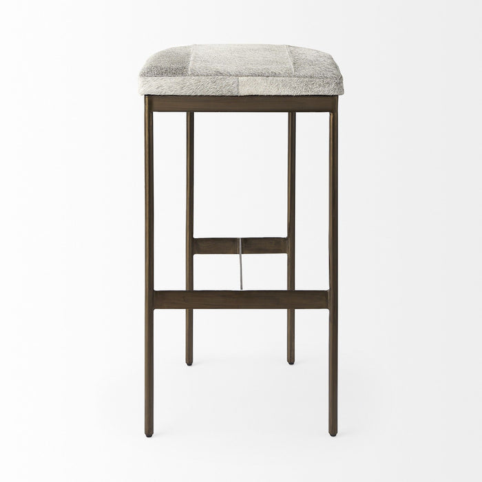 Iron Backless Bar Chair - Gray