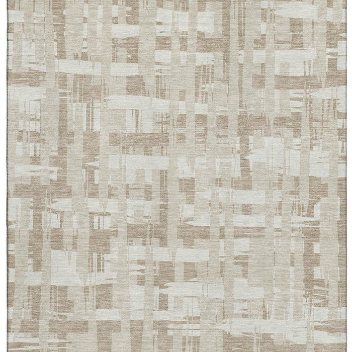 10' X 14' Striped Washable Area Rug With UV Protection (705719) - Taupe / Beige