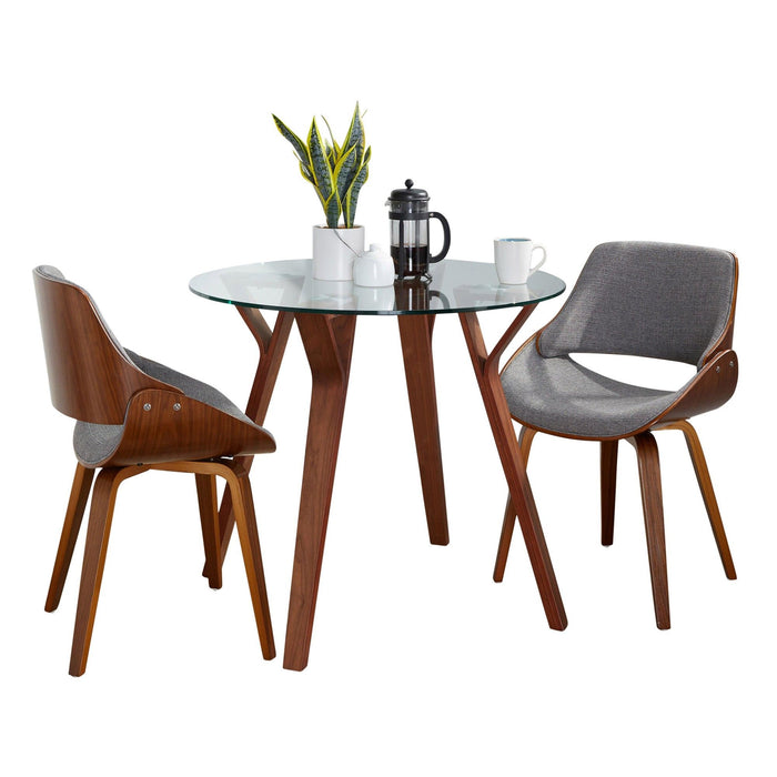 Folia - Round Fabrizzi 3 Piece Dining Set - Dark Gray