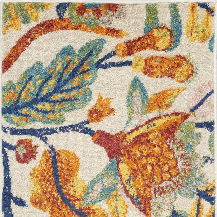 2' X 3' Floral Power Loom Area Rug (573865) - Ivory