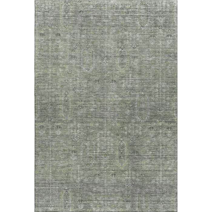 10' X 14' Southwestern Washable Area Rug With UV Protection - Green And Gray
