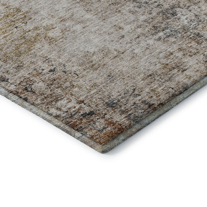 10' X 14' Abstract Washable Area Rug With UV Protection (688225) - Beige / Gray / Copper