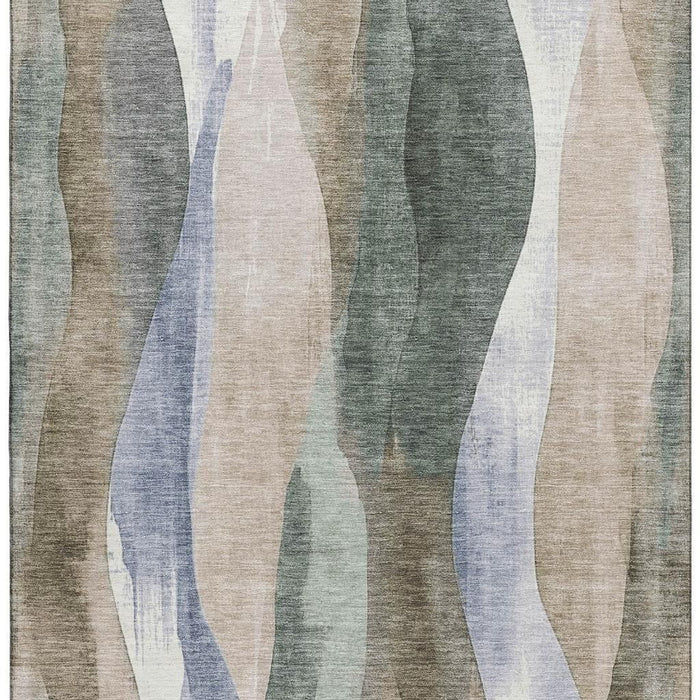 10' X 14' Abstract Washable Area Rug With UV Protection (710262) - Beige / Blue / Ivory
