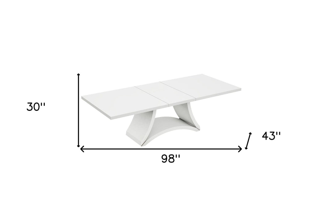 98" Solid Manufactured Wood Dining Table - White