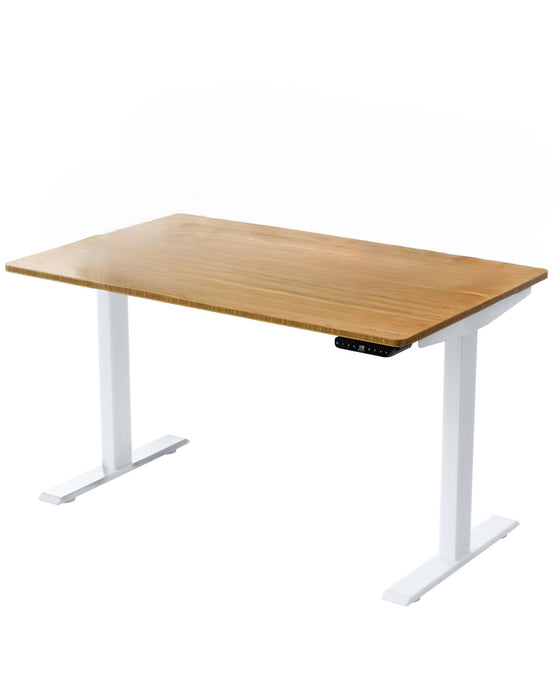 30" Adjustable Stainless Steel Computer Desk - Brown And White