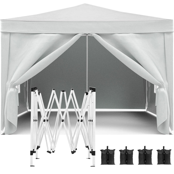 Giga 10x10 ft folding canopy with removable sidewalls, portable outdoor event shelter, UPF 50+ gazebo for parties and camping