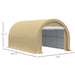 Giga Outsunny 10x16 ft heavy-duty portable carport with UV-resistant canopy, large zippered door, suitable for vehicles and outdoor storage.