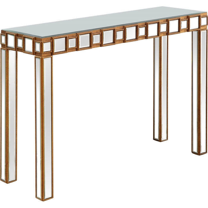 43" Mirrored Glass Console Table - Gold