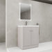 Contemporary Giga bathroom vanity with resin sink, soft-close cabinet doors, and sleek freestanding design.