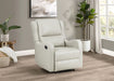 Ivory Kelsey upholstered English arm recliner chair with plush cushioning and wooden legs, designed for comfortable seating.