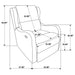 Ivory Kelsey upholstered English arm recliner chair from CoasterEveryday, featuring plush fabric and classic design.