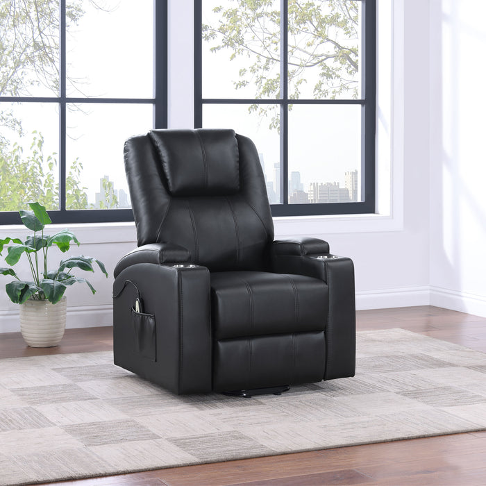 Armstrong Faux Leather Power Lift Massage Recliner Espresso