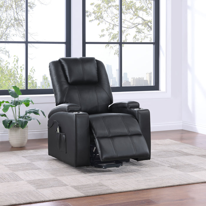 Armstrong Faux Leather Power Lift Massage Recliner Espresso