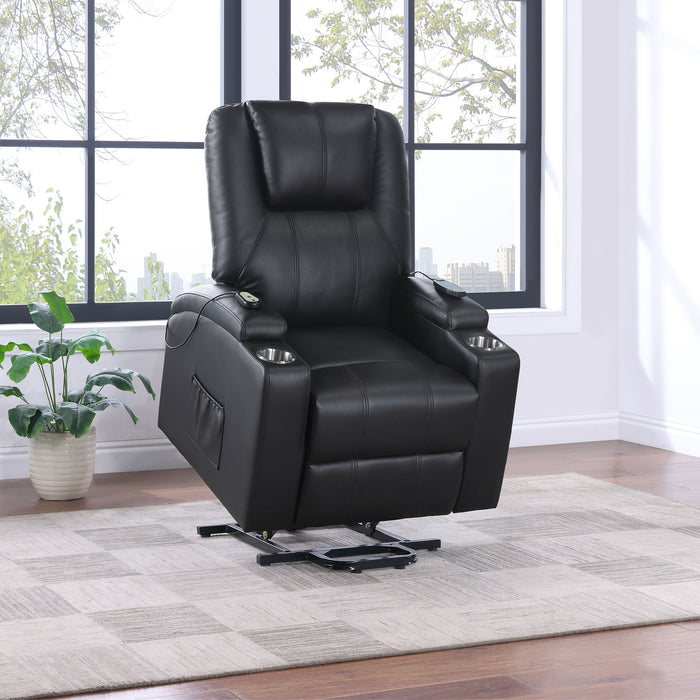 Armstrong Faux Leather Power Lift Massage Recliner Espresso