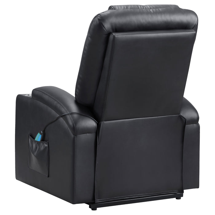 Armstrong Tufted Faux Leather Power Lift Massage Recliner Espresso
