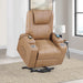 Armstrong camel faux leather power lift massage recliner with channel stitching by CoasterEveryday