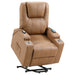 Armstrong camel faux leather power lift massage recliner with channel stitching by CoasterEveryday