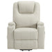 Armstrong channel-stitched ivory faux leather power lift massage recliner by CoasterEveryday