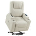 Armstrong ivory faux leather power lift massage recliner with channel stitching by CoasterEveryday