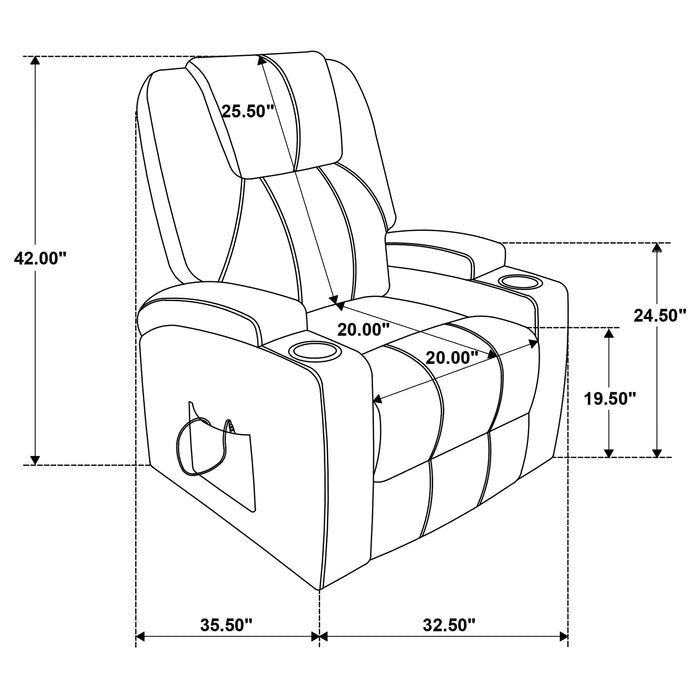 Armstrong Faux Leather Power Lift Massage Recliner Ivory