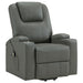 CoasterEveryday Armstrong grey faux leather power lift massage recliner with channel stitching