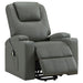 Armstrong grey faux leather power lift massage recliner with channel stitching by CoasterEveryday