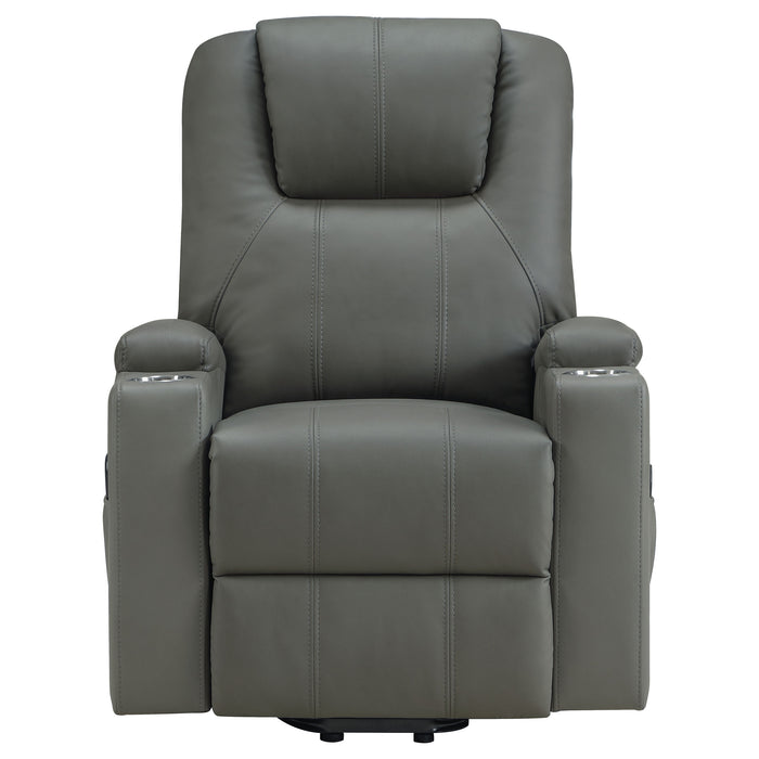 Armstrong Faux Leather Power Lift Massage Recliner Grey