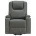 Armstrong grey faux leather power lift massage recliner with channel stitching by CoasterEveryday